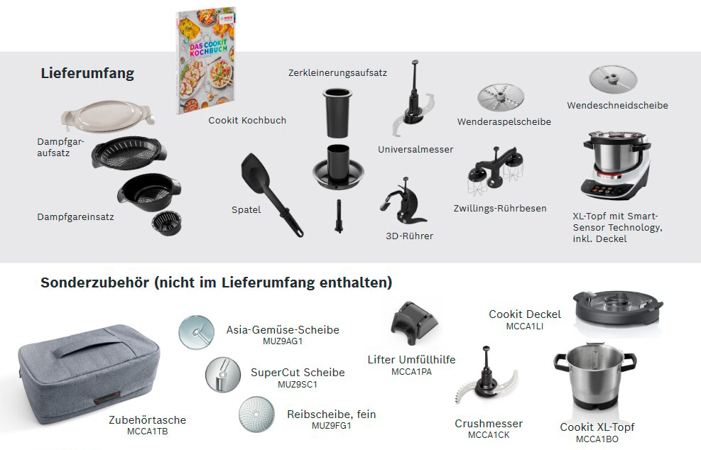 Cookit Zubehör im Lieferumfang & optional