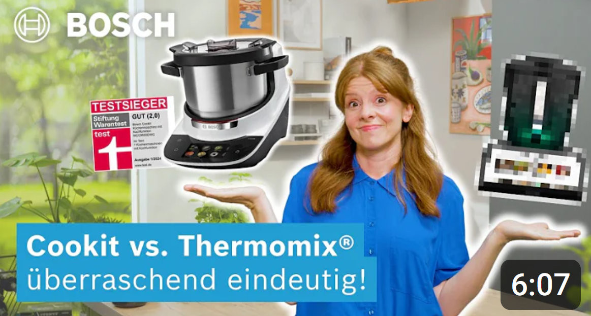 Cookit vs Thermomix - Vergleich von Bosch auf Youtube